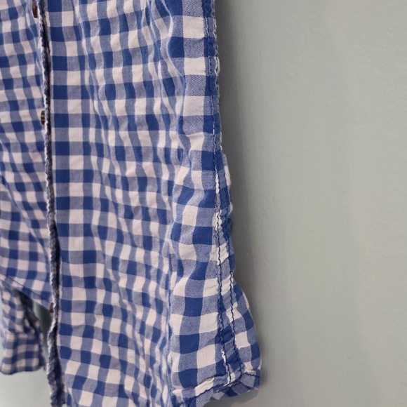 Abercrombie & Fitch Checkered Blue And White Women's Size Small Western Style - Picture 5 of 12